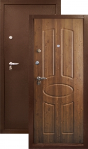 Дверь входная Бизон «02», «Антик» Орех